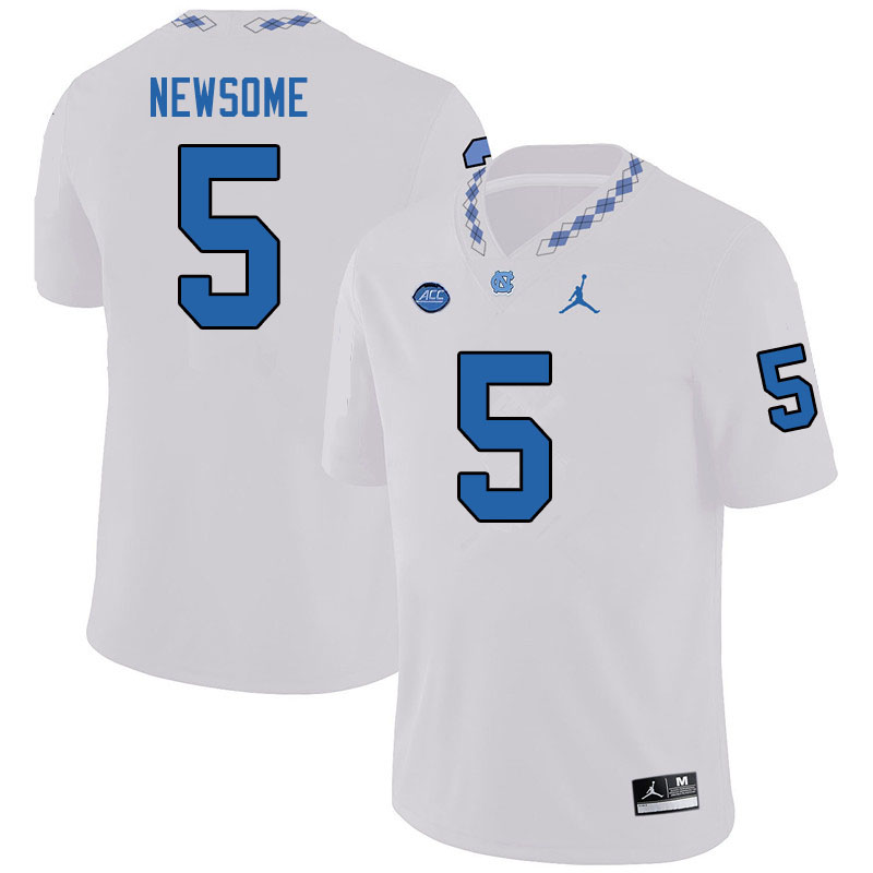 Jordan Brand Men #5 Dazz Newsome North Carolina Tar Heels College Football Jerseys Sale-White